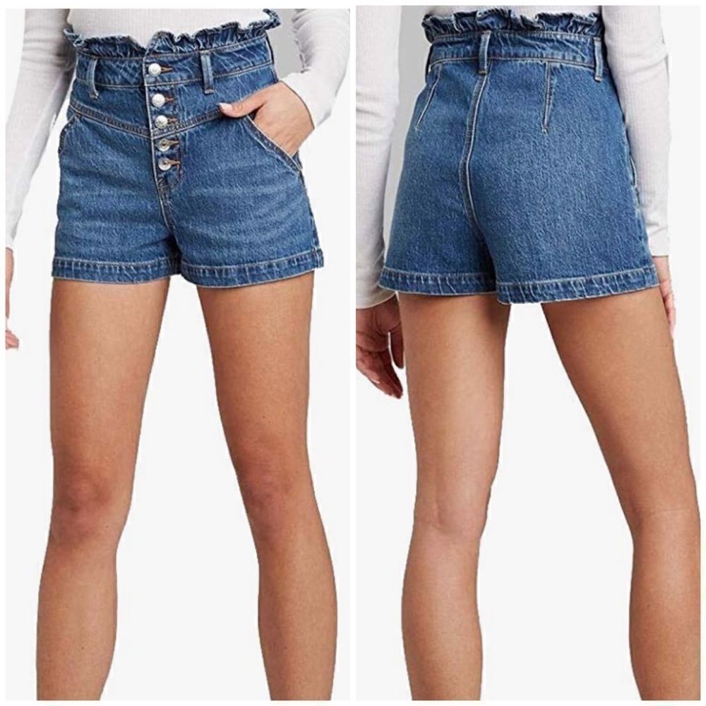 Wild Fable High Rise Paperbag Denim Jean Shorts